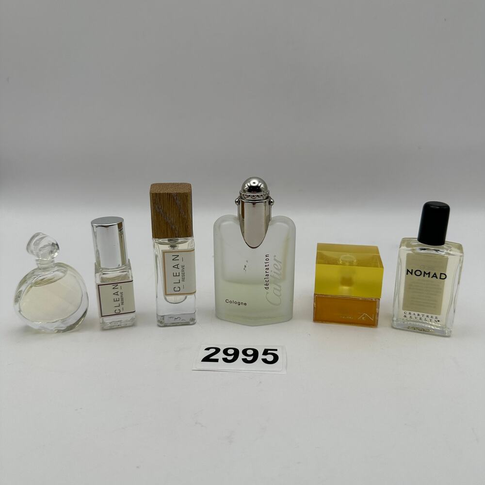 LOT OF 6 - WOMEN'S PERFUME MINI BOTTLES CARTIER CLEAN SHISEIDO ZEN NOMAD